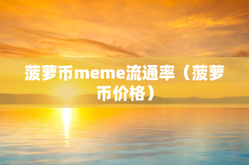 菠萝币meme流通率（菠萝币价格）