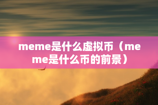 meme是什么虚拟币（meme是什么币的前景）