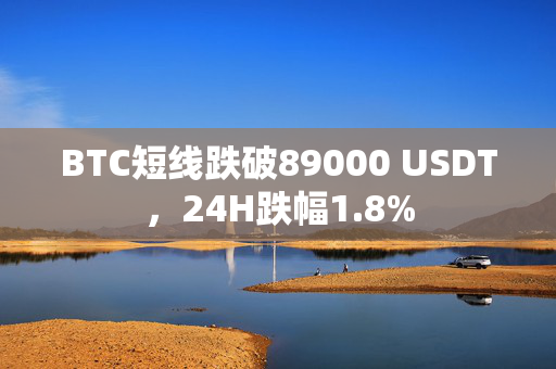 BTC短线跌破89000 USDT，24H跌幅1.8%