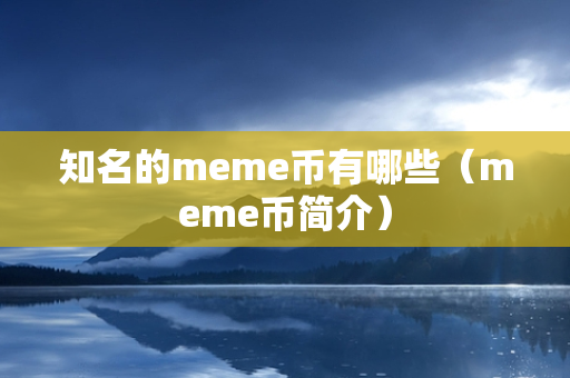 知名的meme币有哪些（meme币简介）