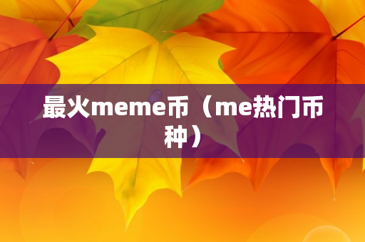 最火meme币（me热门币种）