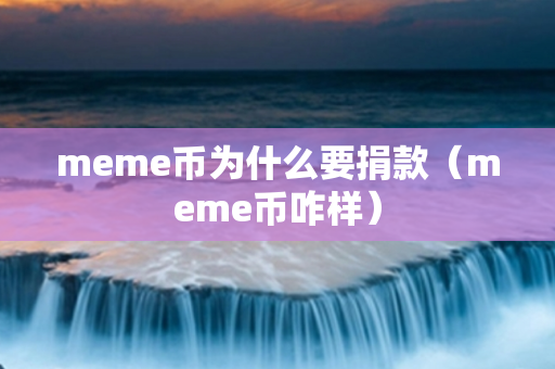 meme币为什么要捐款（meme币咋样）