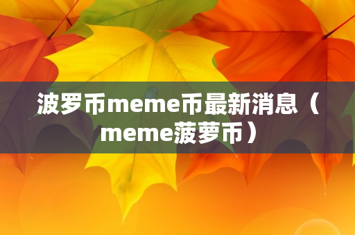 波罗币meme币最新消息（meme菠萝币）