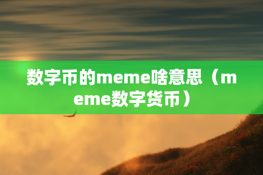 数字币的meme啥意思（meme数字货币）