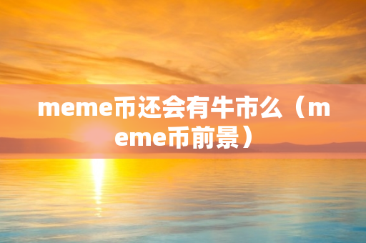 meme币还会有牛市么（meme币前景）