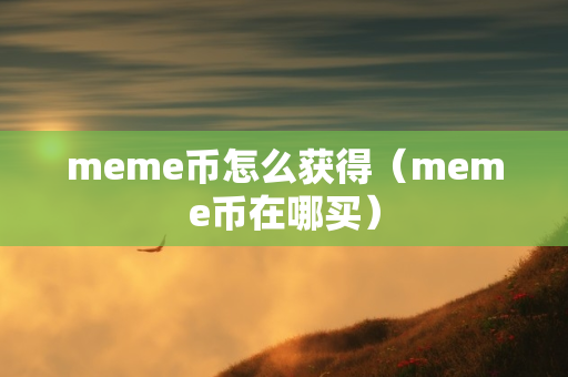 meme币怎么获得（meme币在哪买）