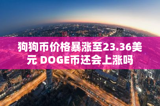 狗狗币价格暴涨至23.36美元 DOGE币还会上涨吗