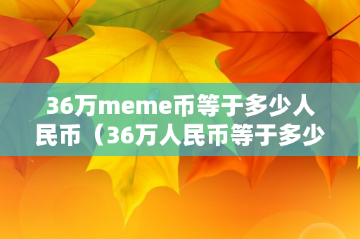 36万meme币等于多少人民币（36万人民币等于多少美金）