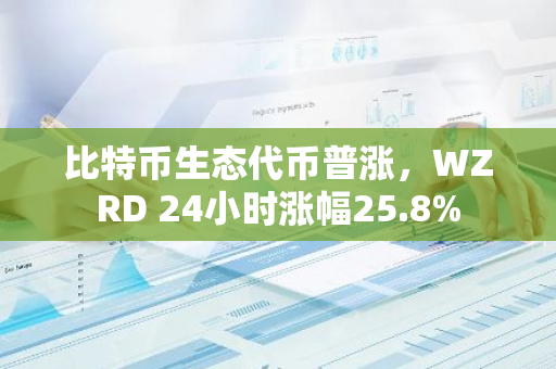 比特币生态代币普涨，WZRD 24小时涨幅25.8%