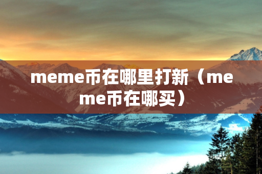 meme币在哪里打新（meme币在哪买）