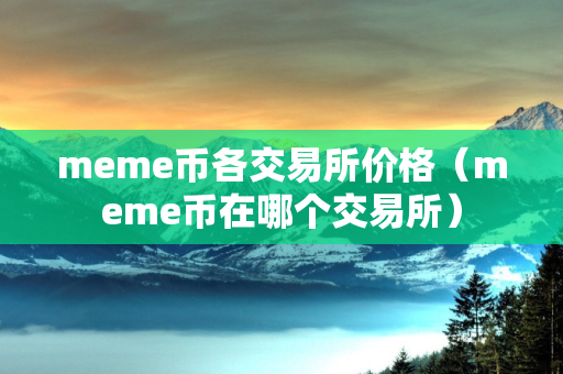 meme币各交易所价格（meme币在哪个交易所）