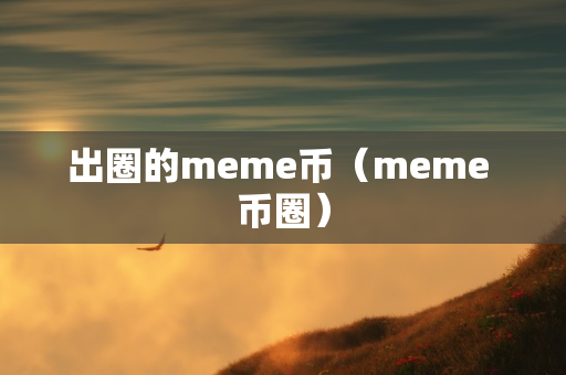 出圈的meme币（meme 币圈）