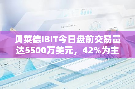 贝莱德IBIT今日盘前交易量达5500万美元，42%为主动买单