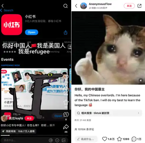 TikTok难民涌入，要开始在小红书上找meme了吗？