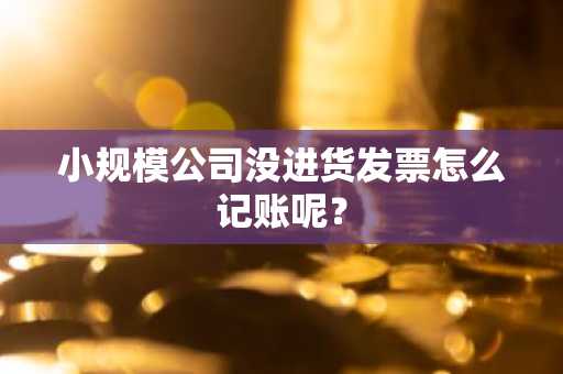 小规模公司没进货发票怎么记账呢？