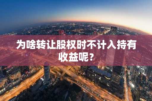 为啥转让股权时不计入持有收益呢？