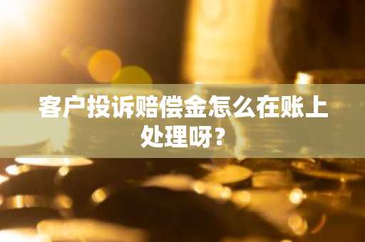 客户投诉赔偿金怎么在账上处理呀？