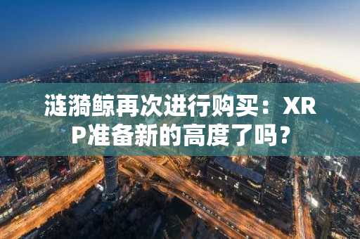 涟漪鲸再次进行购买：XRP准备新的高度了吗？