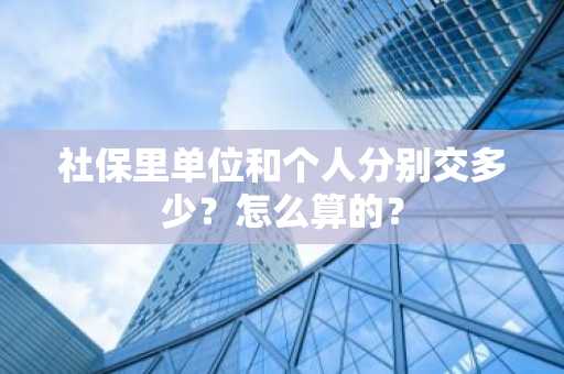 社保里单位和个人分别交多少？怎么算的？