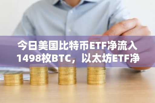 今日美国比特币ETF净流入1498枚BTC，以太坊ETF净流出5908枚ETH