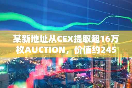 某新地址从CEX提取超16万枚AUCTION，价值约245万美元