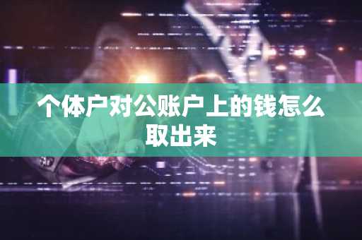 个体户对公账户上的钱怎么取出来