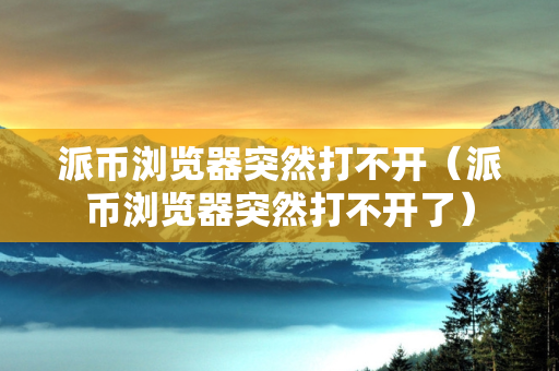 派币浏览器突然打不开（派币浏览器突然打不开了）