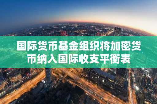 国际货币基金组织将加密货币纳入国际收支平衡表