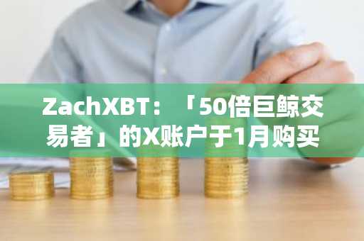 ZachXBT：「50倍巨鲸交易者」的X账户于1月购买，从多个可疑服务商处获得资金