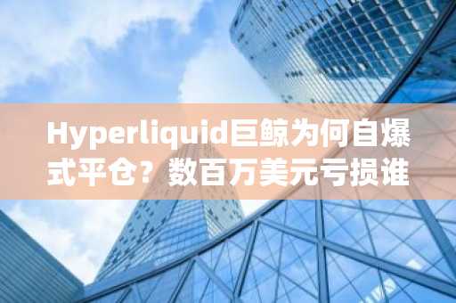 Hyperliquid巨鲸为何自爆式平仓？数百万美元亏损谁在承担？