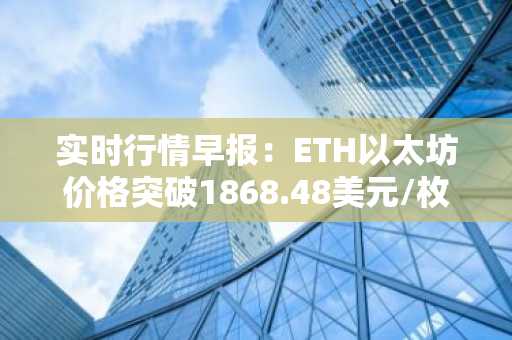 实时行情早报：ETH以太坊价格突破1868.48美元/枚，日内涨1.03%