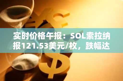 实时价格午报：SOL索拉纳报121.53美元/枚，跌幅达-2.03%