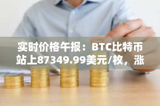 实时价格午报：BTC比特币站上87349.99美元/枚，涨幅达1.01%