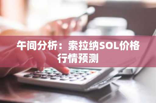 午间分析：索拉纳SOL价格行情预测