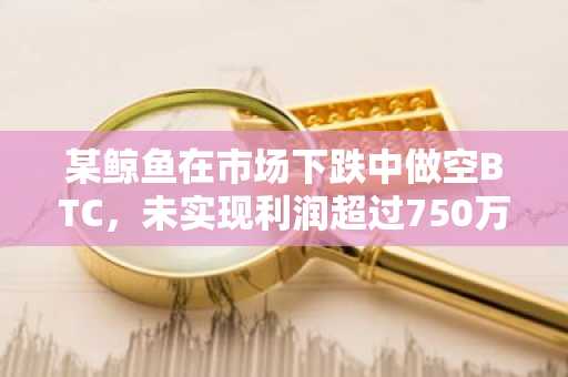 某鲸鱼在市场下跌中做空BTC，未实现利润超过750万美元