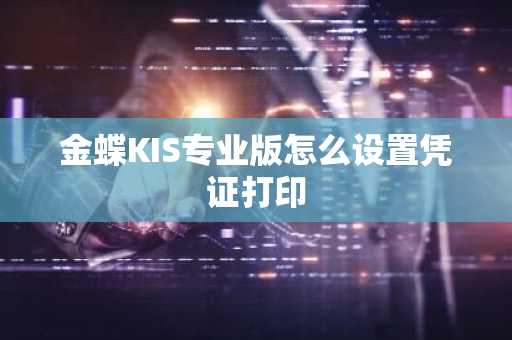 金蝶KIS专业版怎么设置凭证打印