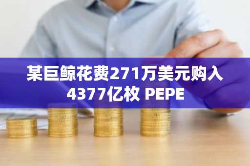 某巨鲸花费271万美元购入4377亿枚 PEPE