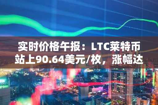 实时价格午报：LTC莱特币站上90.64美元/枚，涨幅达3.02%