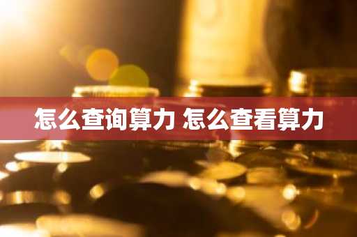 怎么查询算力 怎么查看算力