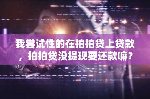 我尝试性的在拍拍贷上贷款，拍拍贷没提现要还款嘛？