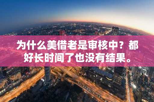 为什么美借老是审核中？都好长时间了也没有结果。