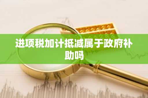 进项税加计抵减属于政府补助吗