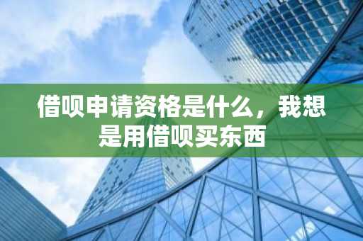 借呗申请资格是什么，我想是用借呗买东西