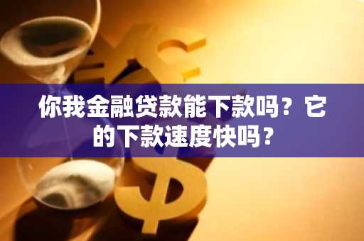 你我金融贷款能下款吗？它的下款速度快吗？