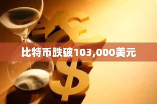 比特币跌破103,000美元