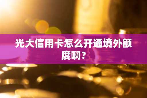 光大信用卡怎么开通境外额度啊？