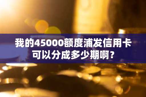 我的45000额度浦发信用卡可以分成多少期啊？