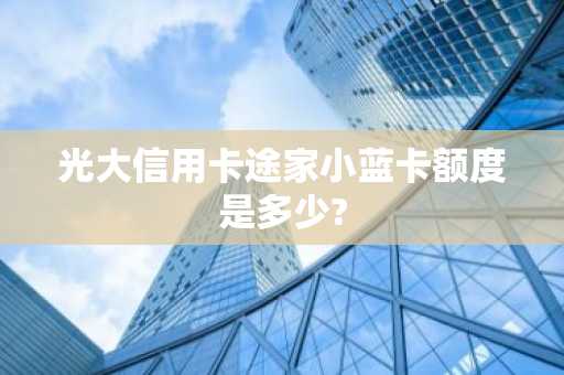 光大信用卡途家小蓝卡额度是多少?