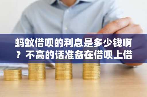 蚂蚁借呗的利息是多少钱啊？不高的话准备在借呗上借款。