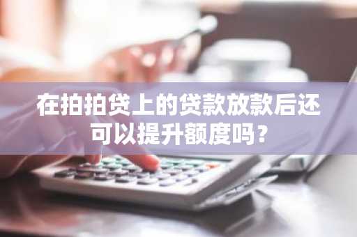 在拍拍贷上的贷款放款后还可以提升额度吗？